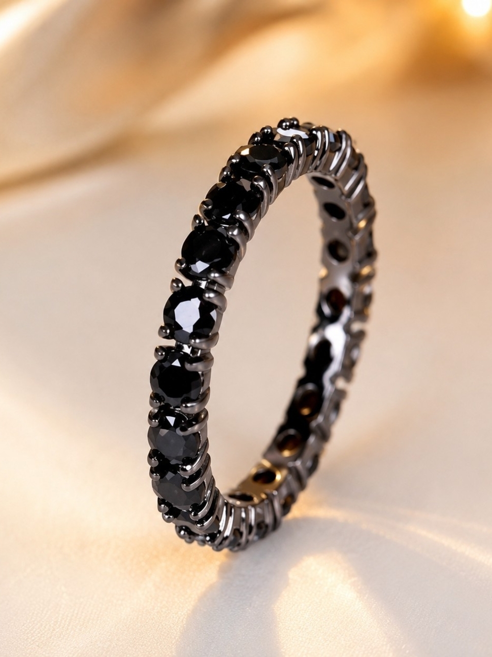 Black Crystal Eternity Band - Women's Jewelry